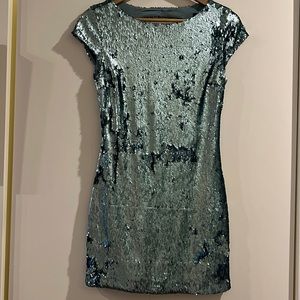 Small Zara Green Sequin Minidress